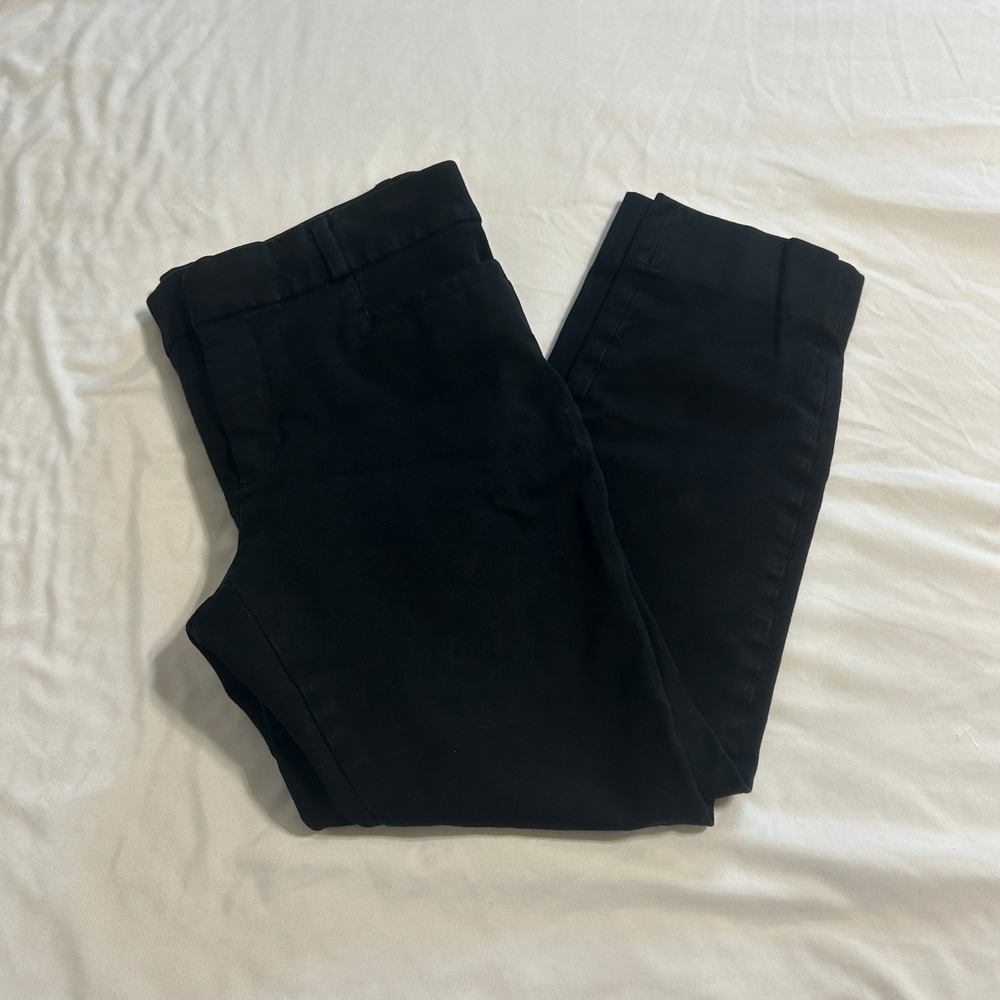 Banana Republic Sloan Crop Pants Black Petite 4P Mid Rise Tailored Trousers